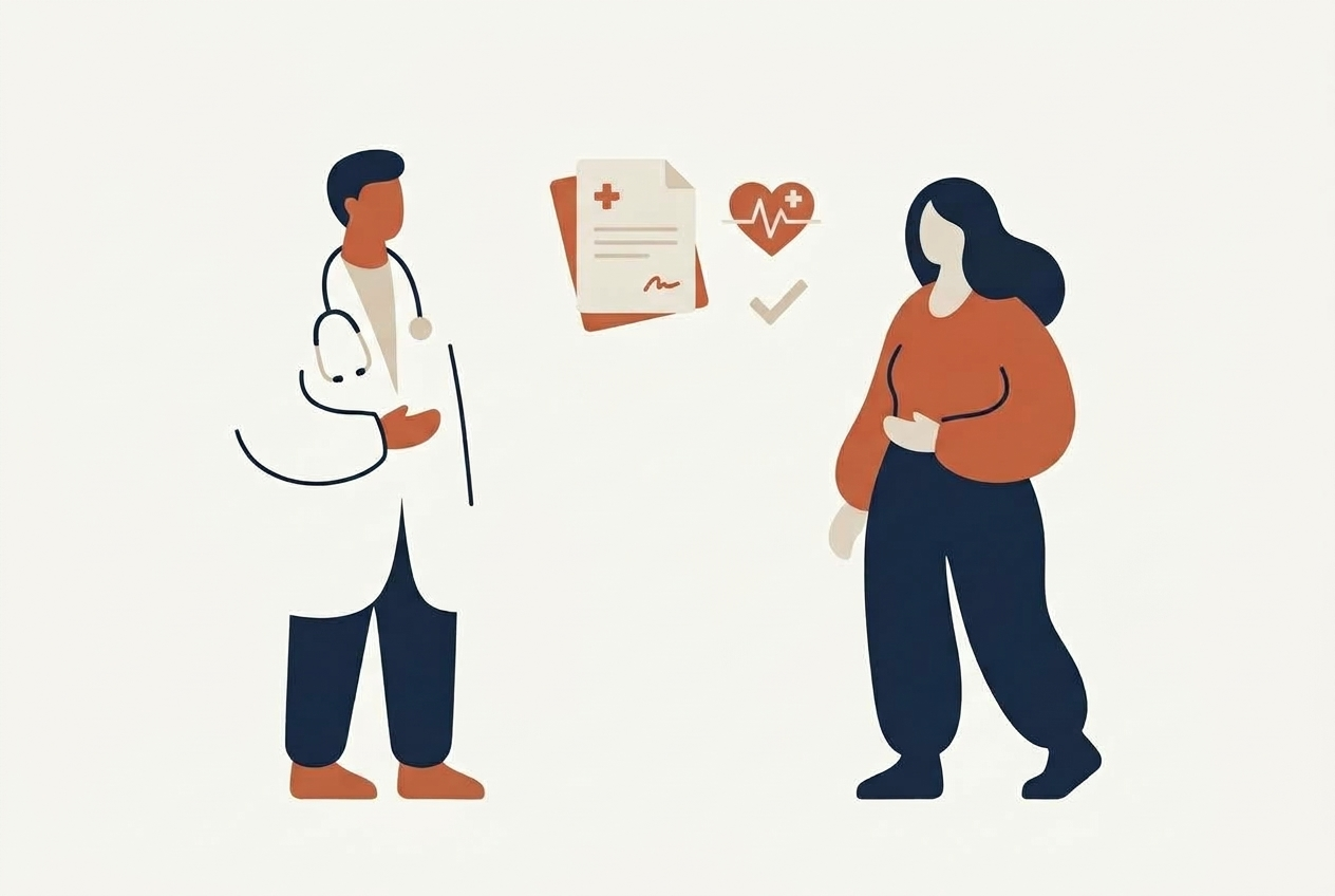 Medico in consulto con un paziente